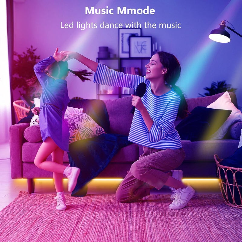 Ledagic Led Lights for Bedroom 100ft (1 Rolls of 100ft) Music Sync Color Changing Led Strip Lights with 60 Key Remote and App Control RGB Led Light Strip for Home Party Room Decoration - Image 4